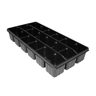 T. O. Plastics 03.55 Square Pot Tray 18 Count Deep Exception to Press Fit Black 50 Per Case 24 Cases Per Pallet